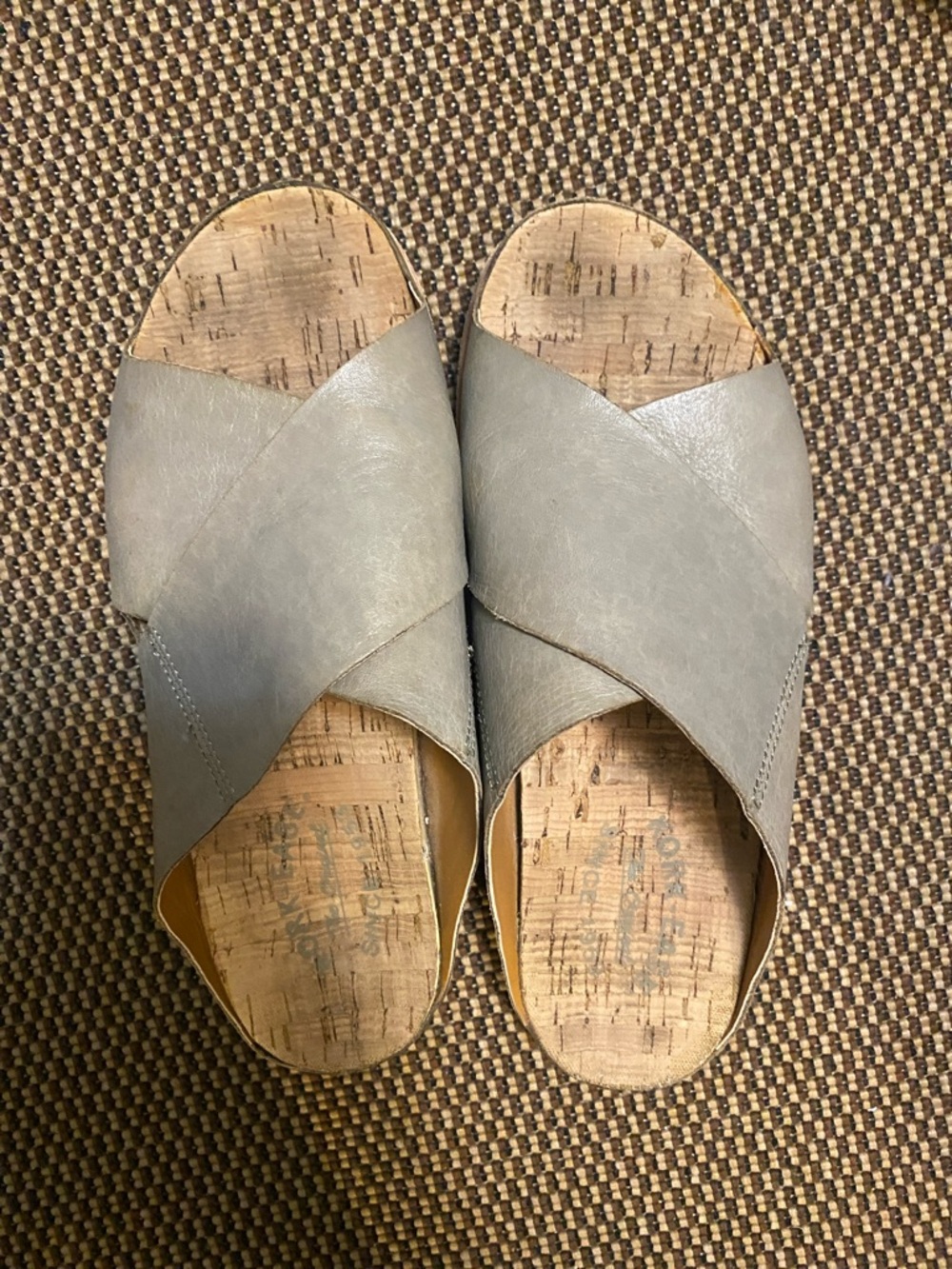 Kork-Ease Women's Gray Crisscross Cork Footbed Sandals